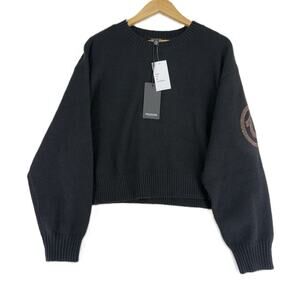 True Religion Women's Long Sleeve Round Neck Sweater Black Size 2XL